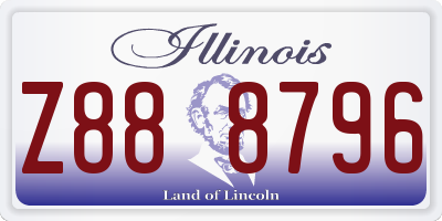 IL license plate Z888796