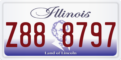IL license plate Z888797