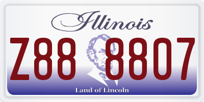IL license plate Z888807