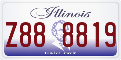 IL license plate Z888819