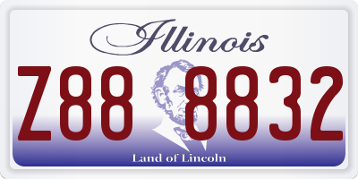 IL license plate Z888832