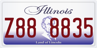 IL license plate Z888835