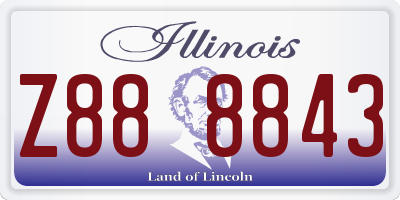 IL license plate Z888843