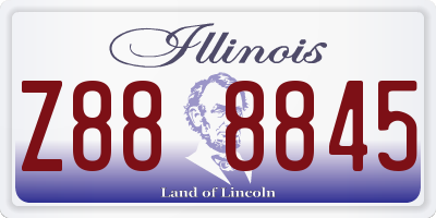 IL license plate Z888845