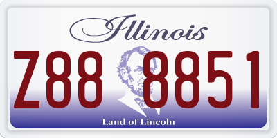 IL license plate Z888851