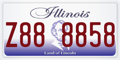 IL license plate Z888858