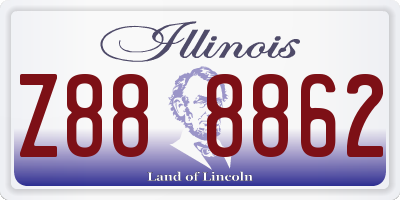 IL license plate Z888862