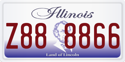 IL license plate Z888866