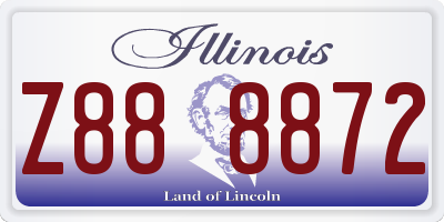 IL license plate Z888872