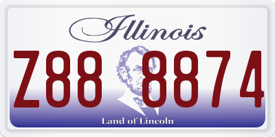 IL license plate Z888874