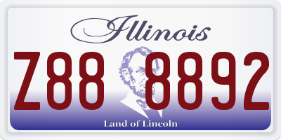 IL license plate Z888892