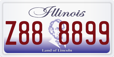 IL license plate Z888899