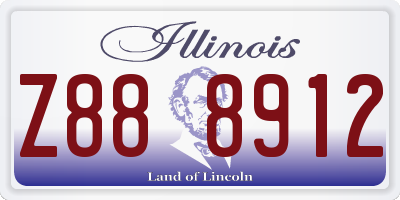 IL license plate Z888912