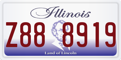 IL license plate Z888919