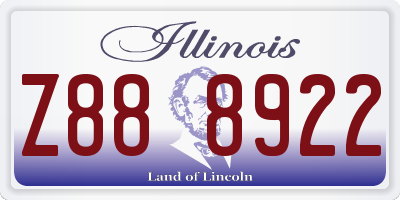 IL license plate Z888922