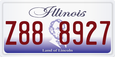 IL license plate Z888927