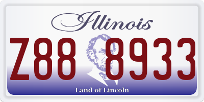 IL license plate Z888933