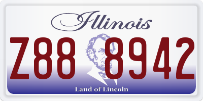IL license plate Z888942