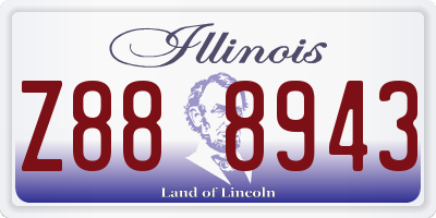 IL license plate Z888943