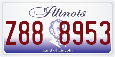 IL license plate Z888953