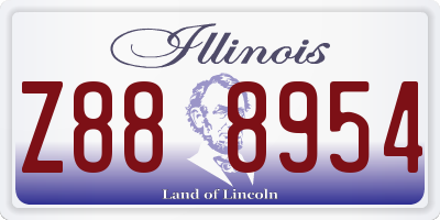 IL license plate Z888954