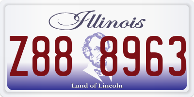 IL license plate Z888963