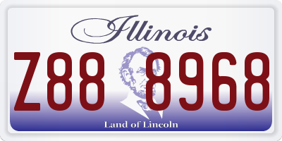 IL license plate Z888968