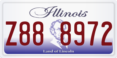 IL license plate Z888972