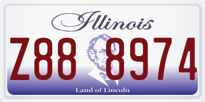 IL license plate Z888974