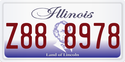 IL license plate Z888978
