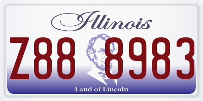 IL license plate Z888983