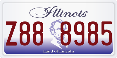 IL license plate Z888985