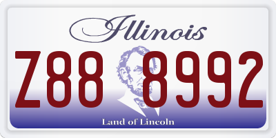 IL license plate Z888992