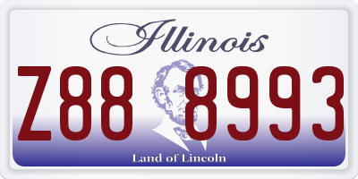 IL license plate Z888993