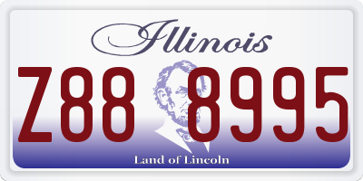 IL license plate Z888995