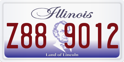 IL license plate Z889012