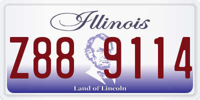 IL license plate Z889114