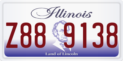 IL license plate Z889138