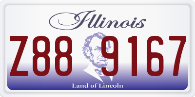 IL license plate Z889167