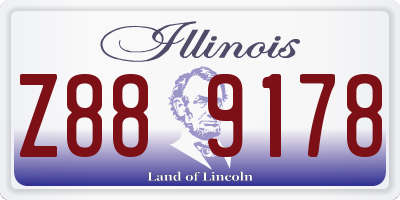 IL license plate Z889178
