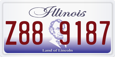 IL license plate Z889187