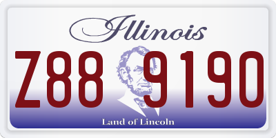 IL license plate Z889190