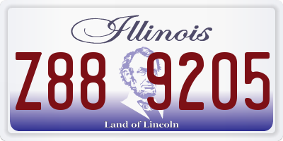 IL license plate Z889205