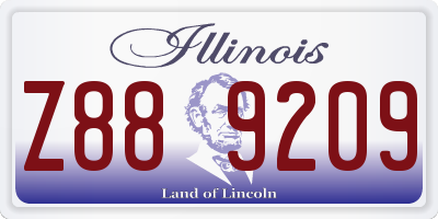 IL license plate Z889209