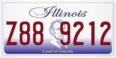 IL license plate Z889212