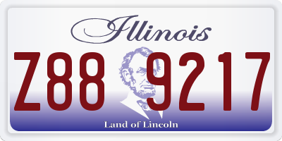 IL license plate Z889217