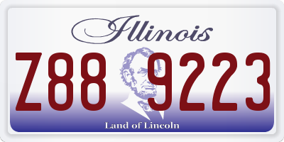 IL license plate Z889223