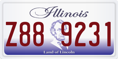 IL license plate Z889231