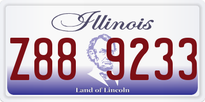 IL license plate Z889233