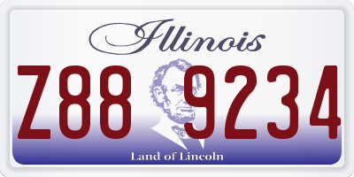 IL license plate Z889234